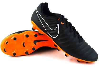 Czarno-pomarańczowe buty piłkarskie Nike Tiempo Legend Academy FG AH7242-080