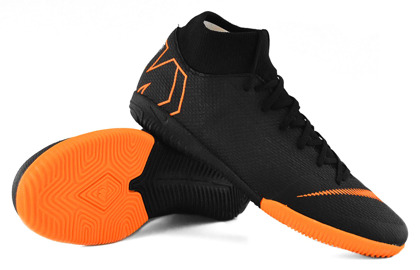 Czarno-pomarańczowe buty piłkarskie na halę Nike Mercurial Superfly Academy IC AH7369-081