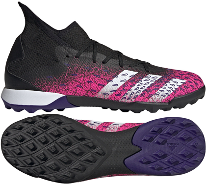 Czarno-różowe buty piłkarskie turfy Adidas Predator Freak.3 TF FW7533 - Junior