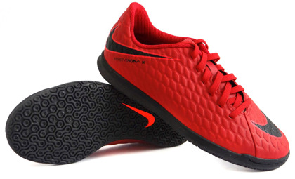 Czerwone buty piłkarskie na halę Nike Hypervenom Phade IC 852583-616 JR