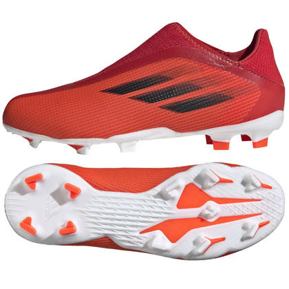 Czerwono-białe buty piłkarskie korki Adidas X Speedflow.3 LL FY3257 - Junior