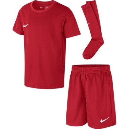 Czerwony komplet piłkarski Nike DRY PARK AH5487-657 child