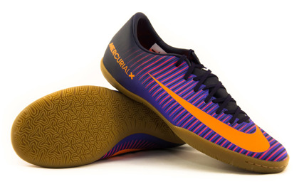Fioletowo-pomarańczowe buty piłkarskie Nike Mercurial Vapor IC 831947-585 JR