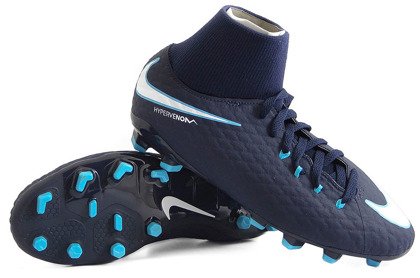 Granatowe buty piłkarskie Nike Hypervenom Phelon DF FG 917772-414 JR