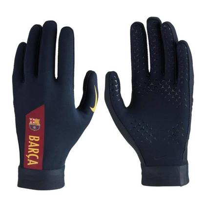 Granatowe rękawiczki piłkarskie Nike FC Barcelona Hyperwarm GS0379-451