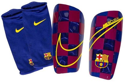 Granatowo-bordowe ochraniacze piłkarskie Nike FC Barcelona Lite SP2171-455
