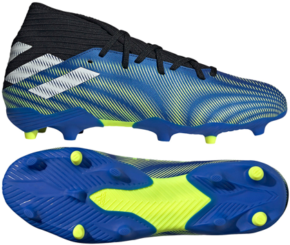 Granatowo-seledynowe buty piłkarskie korki Adidas Nemeziz.3 FG FW7349