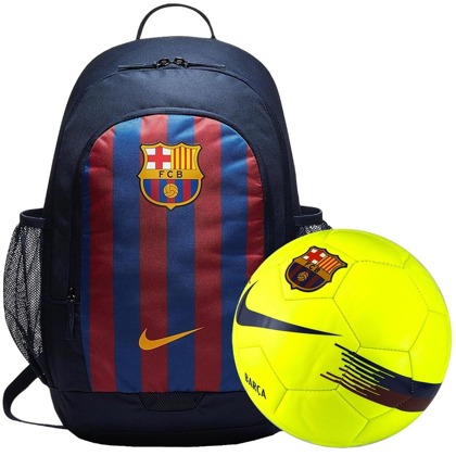 Granatowy plecak szkolno-sportowy Nike FC Barcelona BA5363-451 + Piłka NIKE 