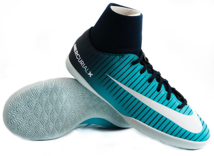 Niebieskie buty piłkarskie na halę Nike Mercurial Victory DF IC 903599-404 JR