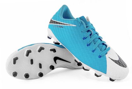 Niebiesko-białe buty piłkarskie Nike Hypervenom Phelon FG 852595-104 JR