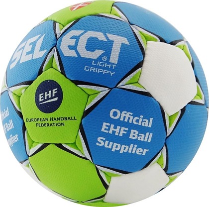 Niebiesko-zielona piłka do piłki ręcznej Select Light Grippy EHF r1 
