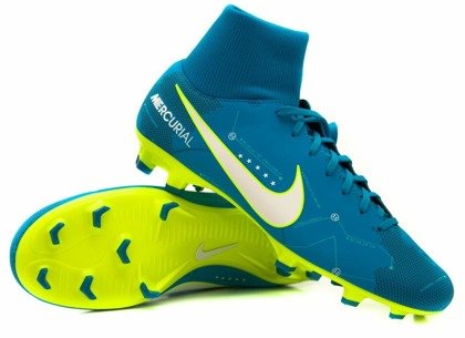 Niebiesko-żólte buty piłkarskie Nike Mercurial Victory Njr DF FG 921486-400 JR