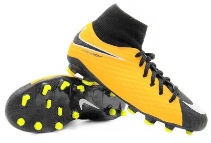 Pomarańczowo-czarne buty piłkarskie NIke Hypervenom Phelon DF FG 917764-801
