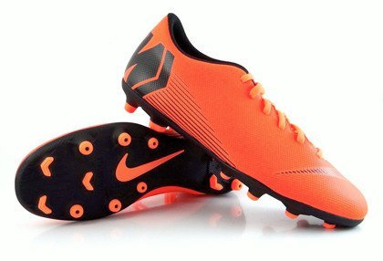 Pomarańczowo-czarne buty piłkarskie Nike Mercurial Vapor Club MG AH7350-810 JR