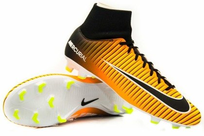 Pomarańczowo-czarne buty piłkarskie Nike Mercurial Victory DF FG 903600-801 JR