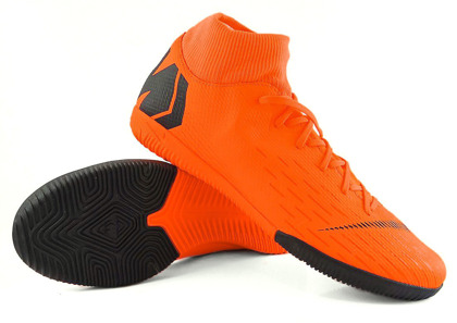 Pomarańczowo-czarne buty piłkarskie na halę Nike Mercurial Superfly Academy IC AH7369-810