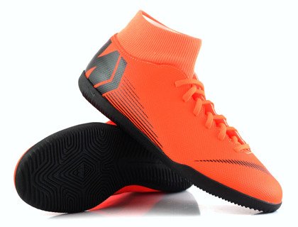 Pomarańczowo-czarne buty piłkarskie na halę Nike Mercurial Superfly Club IC AH7371-810