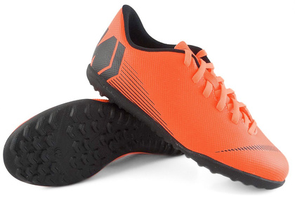 Pomarańczowo-czarne buty piłkarskie na orlik Nike Mercurial Vapor Club TF AH7355-810 JR