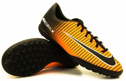 Pomarańczowo-czarne buty piłkarskie na orlik Nike Mercurial Victory TF 831949-801 JR