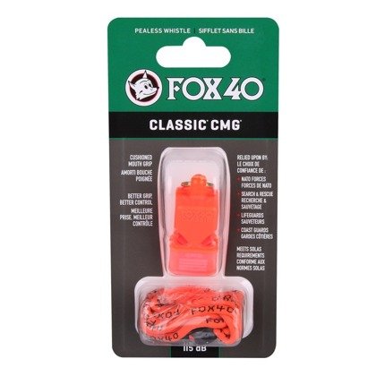Pomarańczowy gwizdek sędziowski ze sznurkiem Fox 40 Classic CMG 