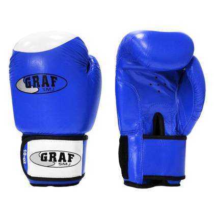 Rękawice bokserskie BLUE SMJ 3642 Skóra cielęca