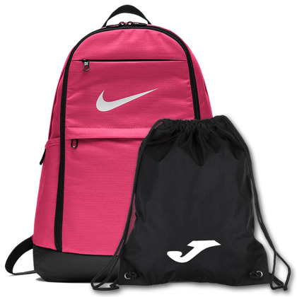 Różowy plecak szkolny Nike Brasilia BA5892-699 + Worek na buty JOMA