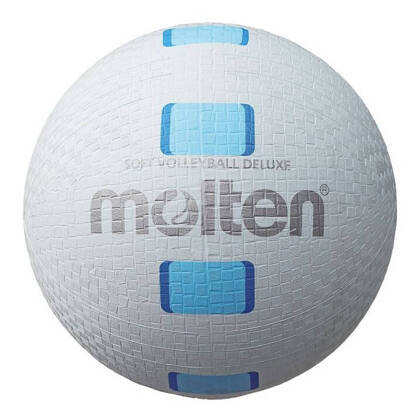 S2Y1550-WC Piłka do siatkówki Molten SOFT VOLLEYBALL DELUXE gumowa biało-niebieska