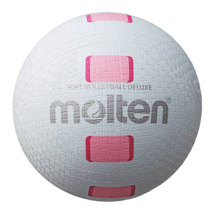 S2Y1550-WP Piłka do siatkówki Molten SOFT VOLLEYBALL DELUXE gumowa biało-różowa