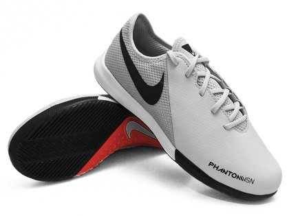 Szare buty piłkarskie na halę Nike Phantom Vision Acedem IC AR4345-060 Junior