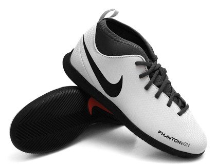 Szaro-czarne buty piłkarskie na halę Nike Phantom Vision Club DF IC AO3293-060 Junior