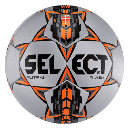 Szaro-pomarańczowa piłka Select Futsal Flash r4