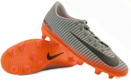 Szaro-pomarańczowe buty piłkarskie Nike Mercurial Vortex CR7 FG 852494-001 JR