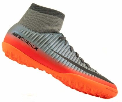 Szaro-pomarańczowe buty piłkarskie na orlik Nike Mercurial Victory CR7 DF TF 903612-001