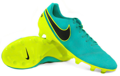 Turkusowo-żółte buty piłkarskie Nike Tiempo Legacy FG 819218-307