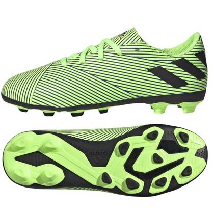 Zielono-czarne buty piłkarskie Adidas Nemeziz 19.4 FxG FV4011 Junior
