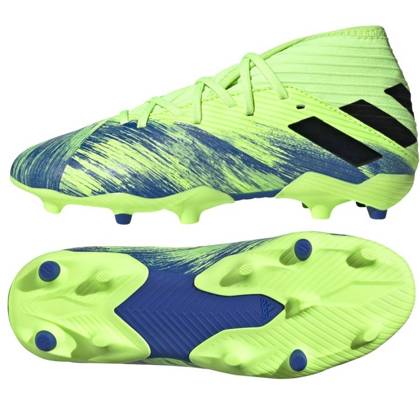 Zielono-niebieskie buty piłkarskie Adidas Nemeziz 19.3 FG FV4002 Junior